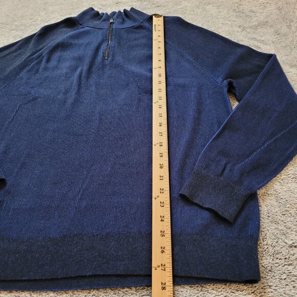 Banana Republic Mens Sweater Size XL Blue 100% Supima Cotton 1/4 Zip 161093 - Picture 5 of 10